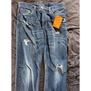 American Eagle Jeans Men's Relaxed Straight Fit Size 32x36 Distressed Style